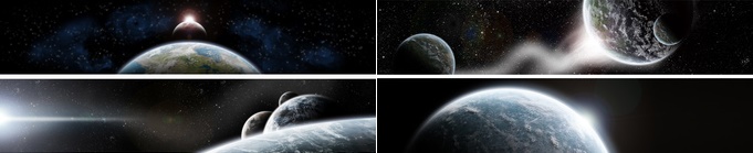 Vues des planètes dans l'espace